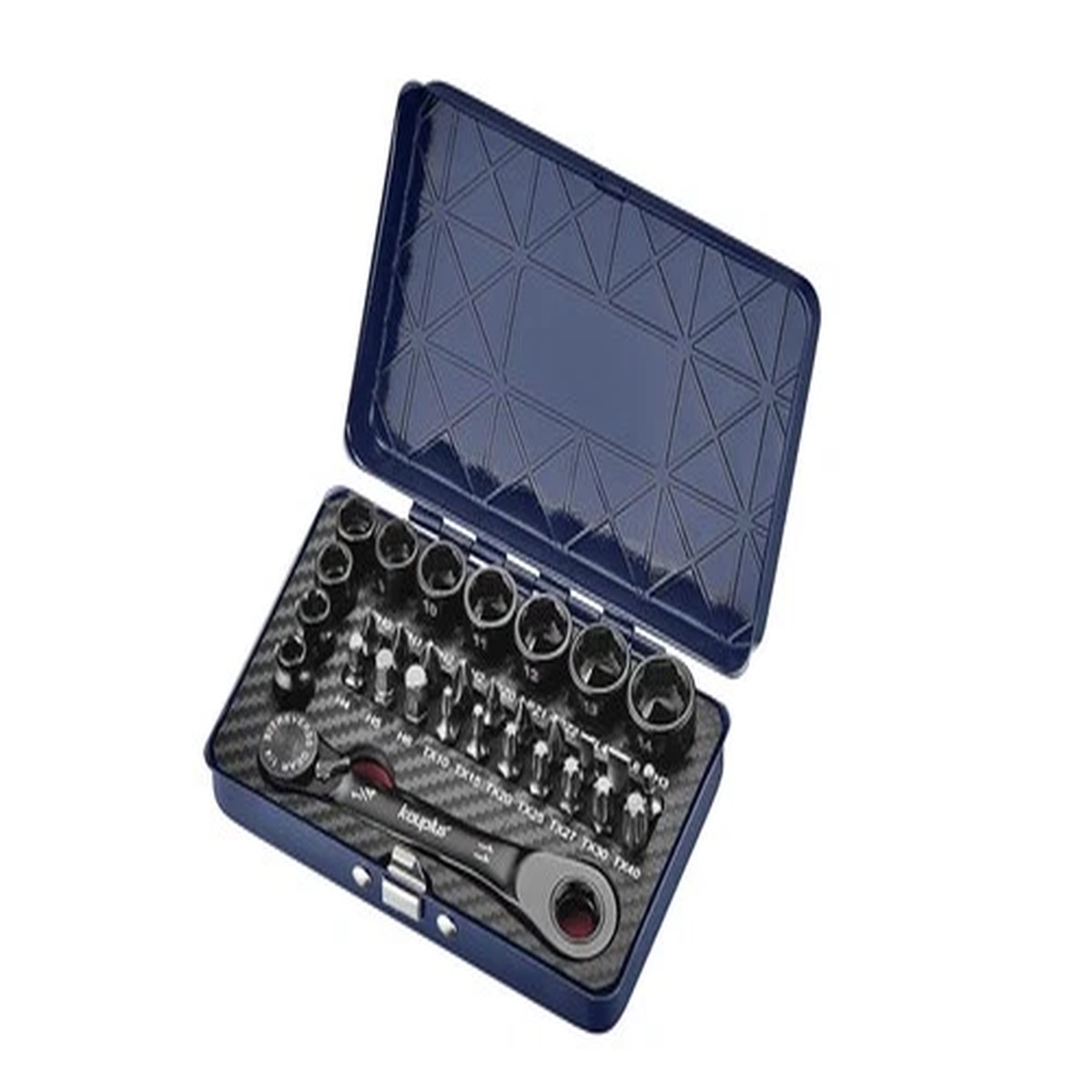 1/4 Mini Reversible Ratchet Wrench Tool Kit, 32 PCS Low Profile Bit Socket S...