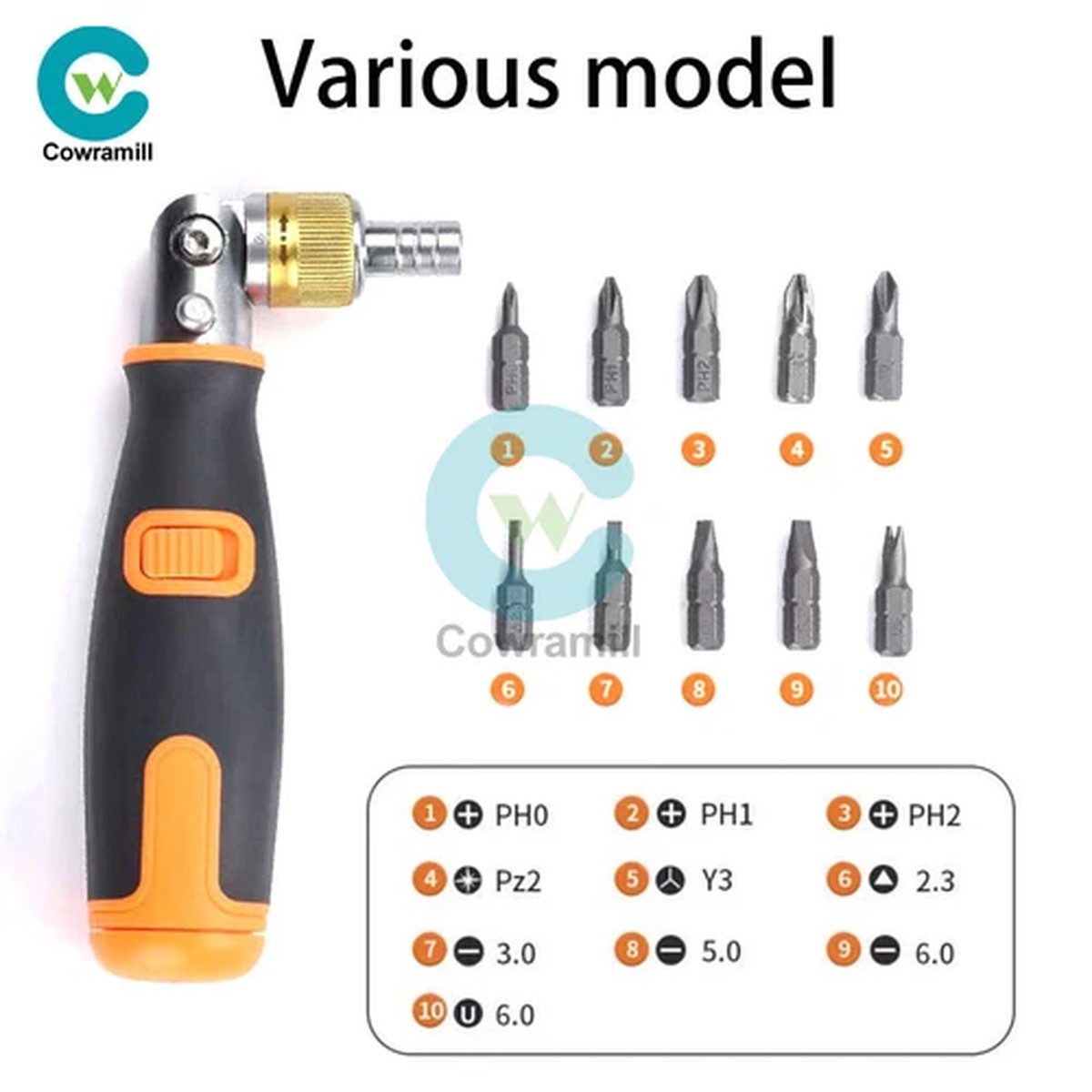 10 in1 Mini Stubby Screwdriver Ratchet Screwdriver Set Portable Fastening Tool