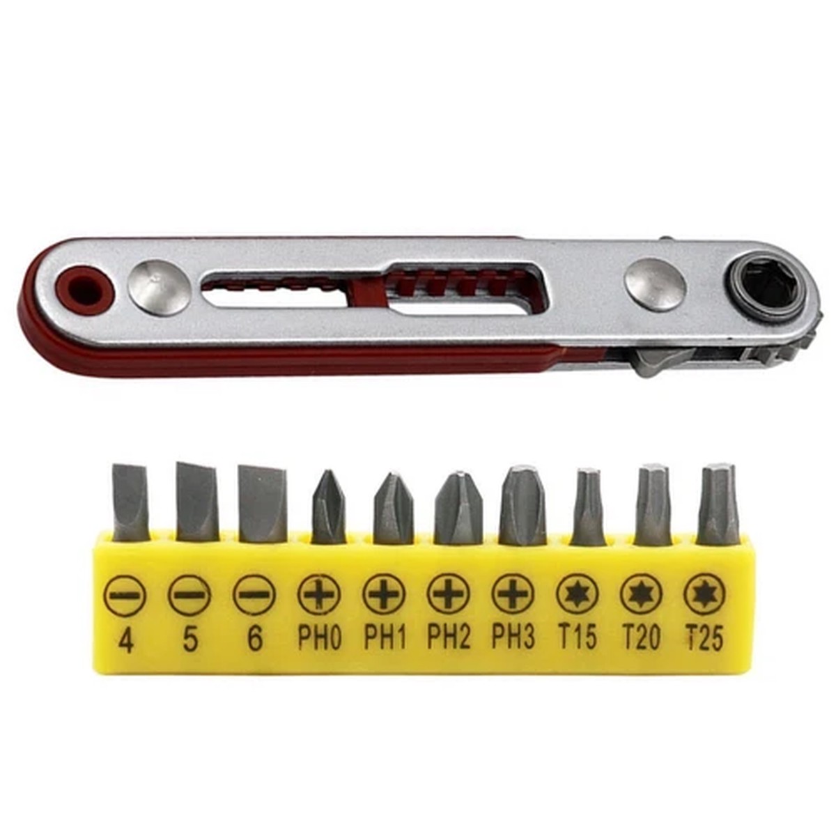11pcs/set Ratchet Wrench Ratchet Wrench With Bit Set 16 Teeth 90 Degree
