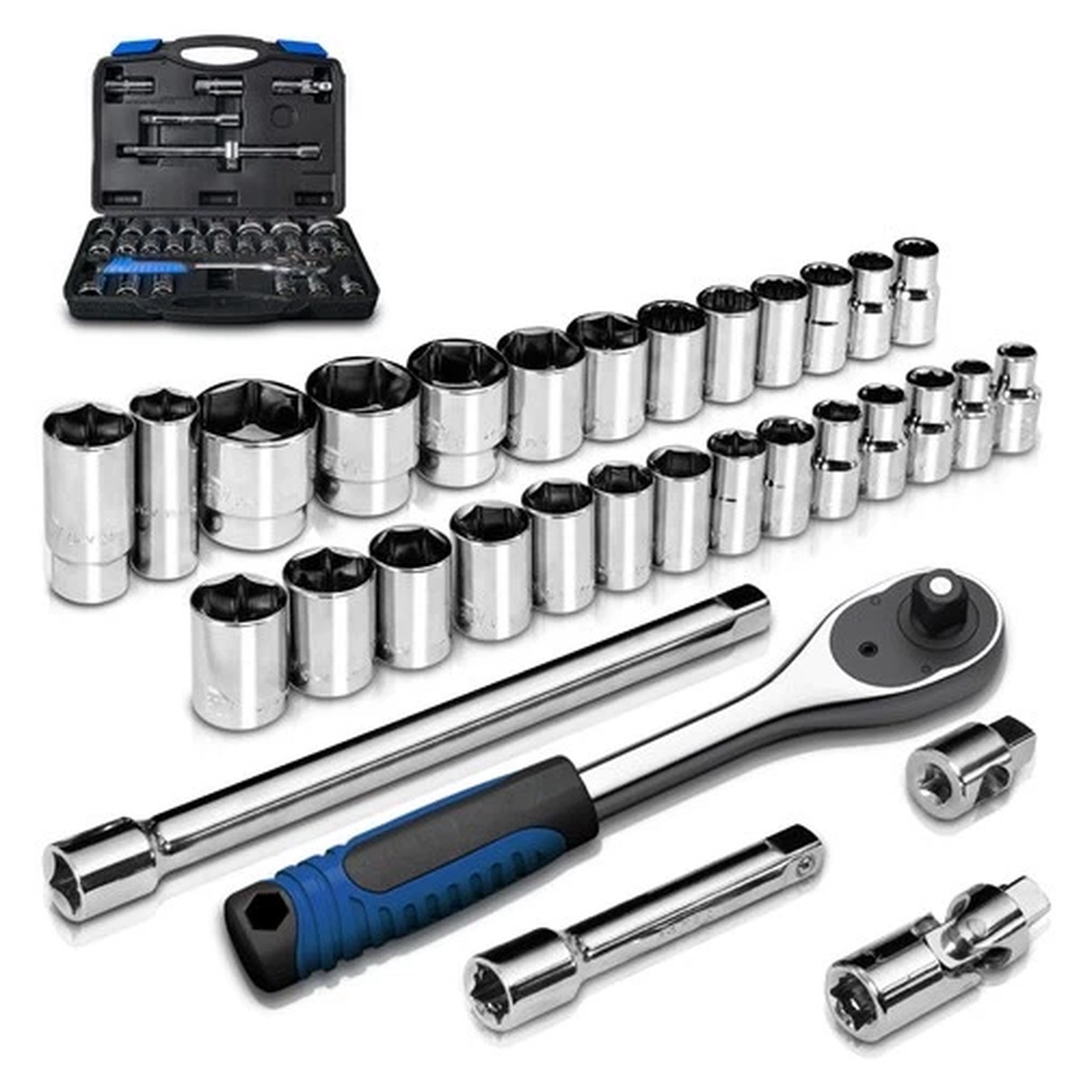 1/2 Inch Drive 8mm32mm Metric Socket Set 32piece Mechanic Tool Socket Ratchet Wr