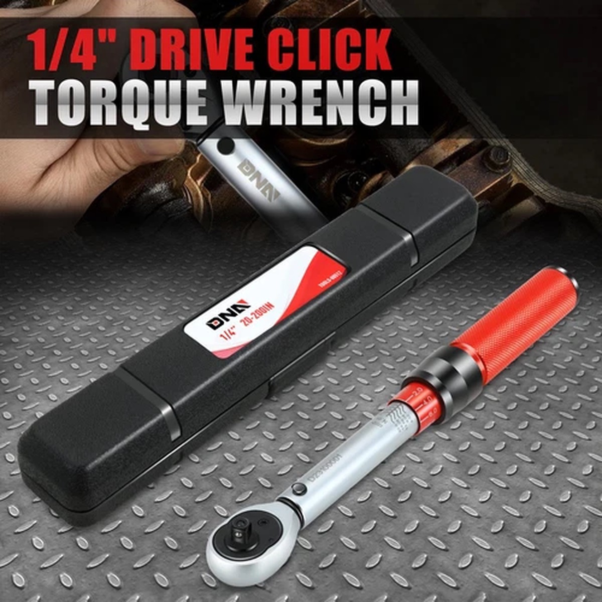 1/4" Drive 20-200 FT.-LB / 2.26-22.6 N.M Click Torque Wrench Set w/ Storage Case