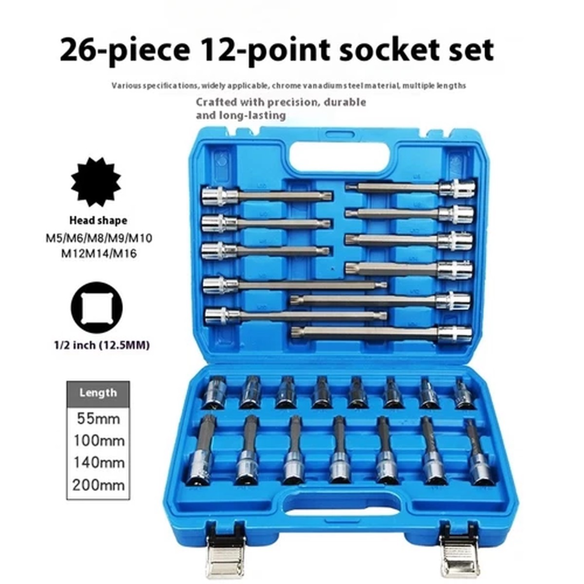 1/2 Inside Dodecagonal M Socket Wrench Quick Ratchet Batch Head Tool Spinner